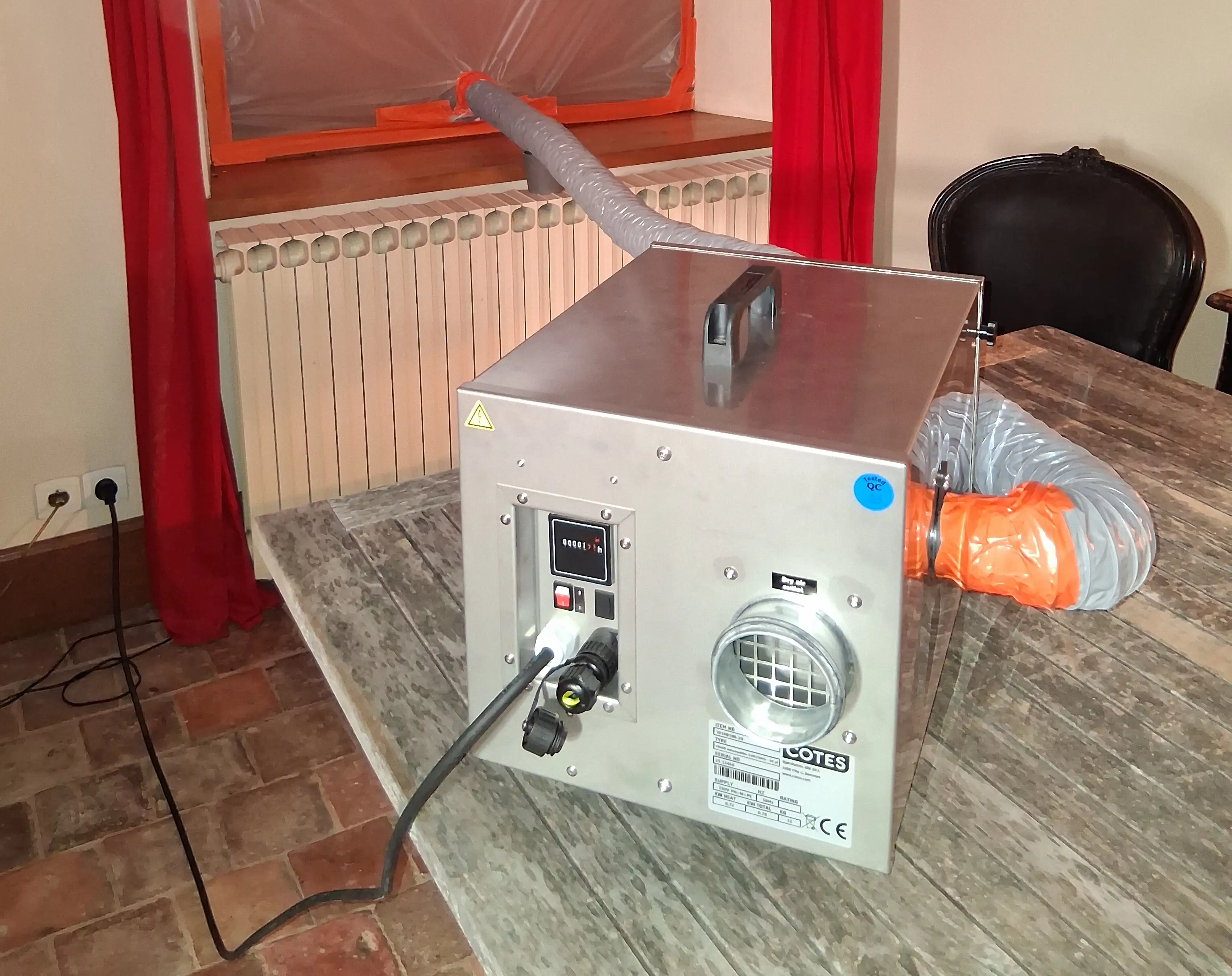 Assécheur à adsorption utilisé par MURSAIN pour sécher les locaux froids après un sinistre