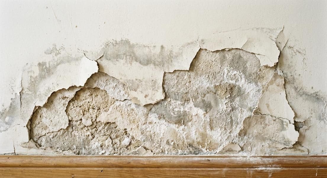 Mur dégradé par l'humidité du bâti